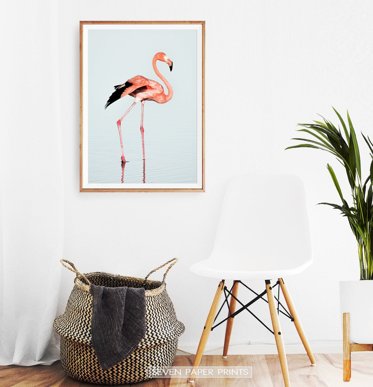 Pink Flamingo Modern Wall Art