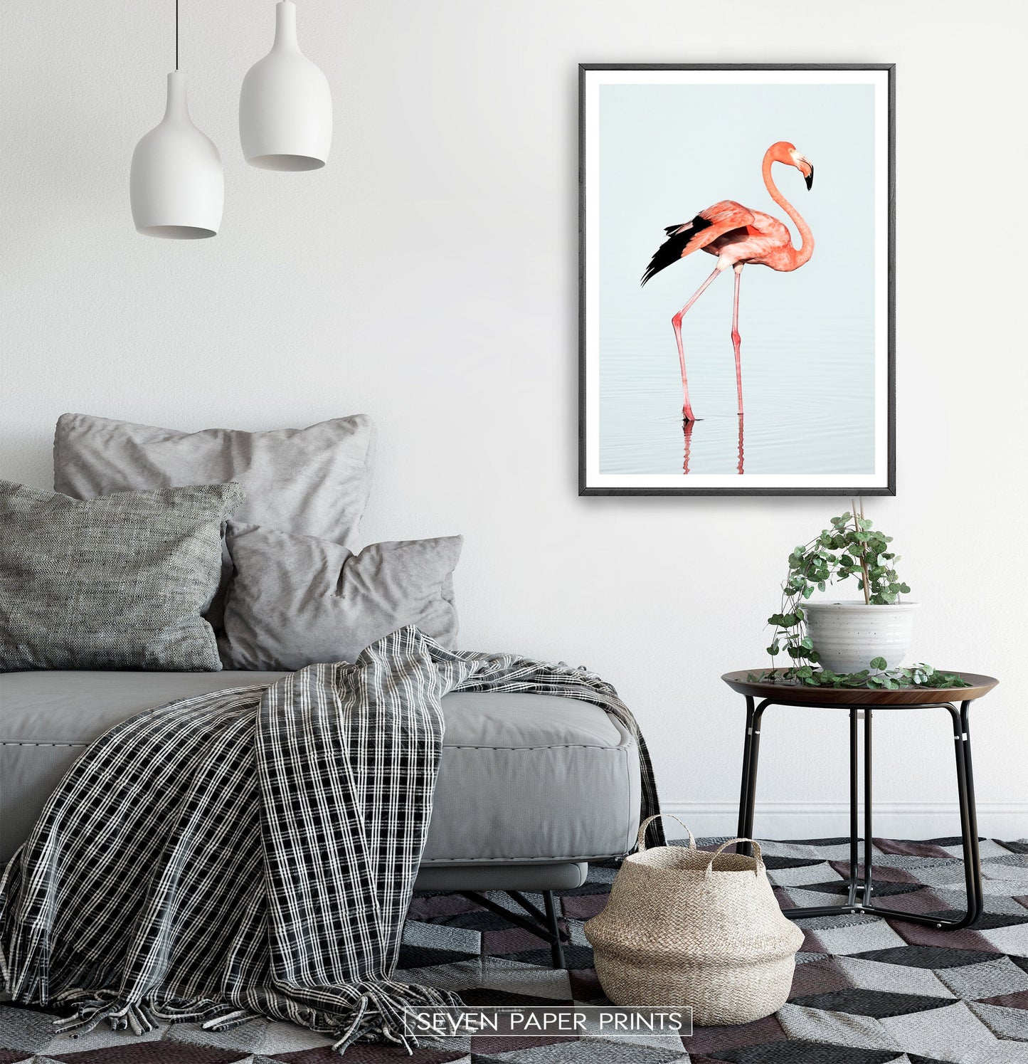 Pink Flamingo Modern Wall Art