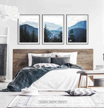 Blue Forest Nordic Landscape Set of 3 Wall Art