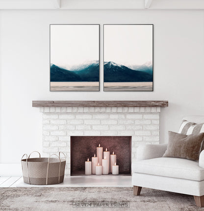 Modern Mountain Wall Art Scandinavian Print Set of 2