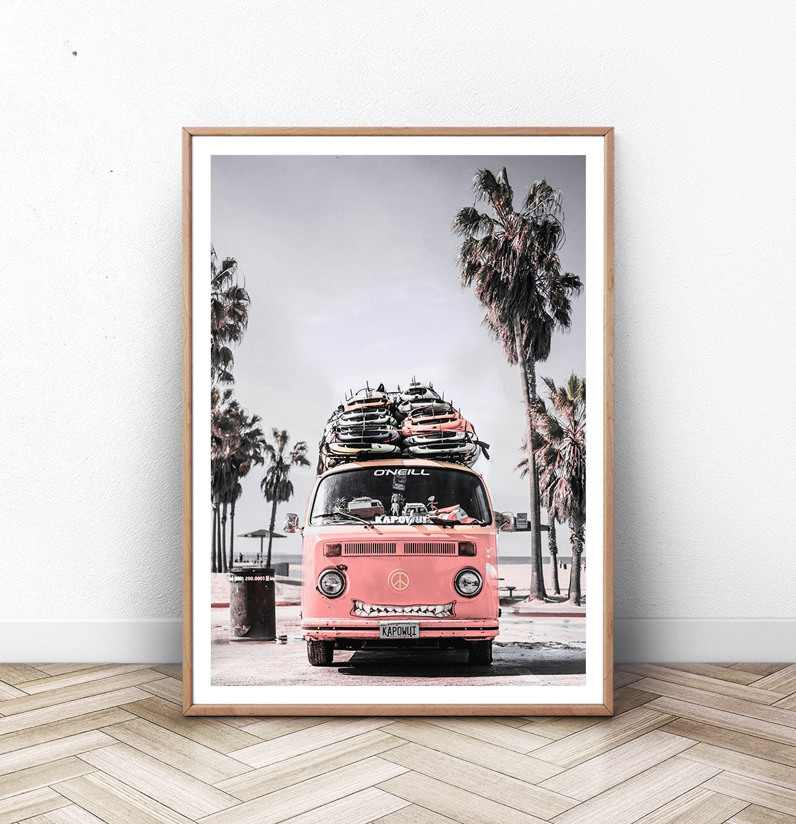 sho watanabe aloha vw bus 渡辺 将 ヴィンテージ絵画 VW Bus Art Print with Retro Surfboards – Seven Paper Prints