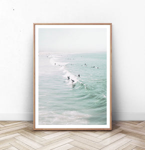 Ocean Waves Surfing Wall Art Print