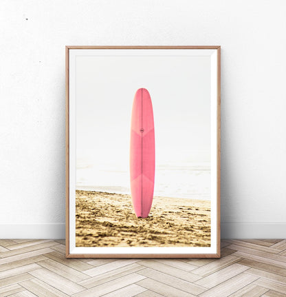 Modern Pink Surfboard Wall Art