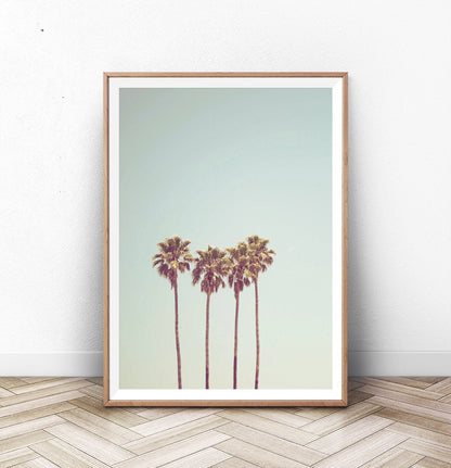 Retro Minimalist Tropical Palm Tree Print