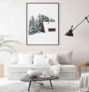 Winter Gallery Wall Decor Set of 6 Prints with Moose