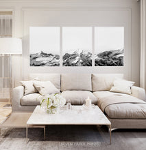 Load image into Gallery viewer, Mountain Landscape Black and White Wall Art Set of 3
