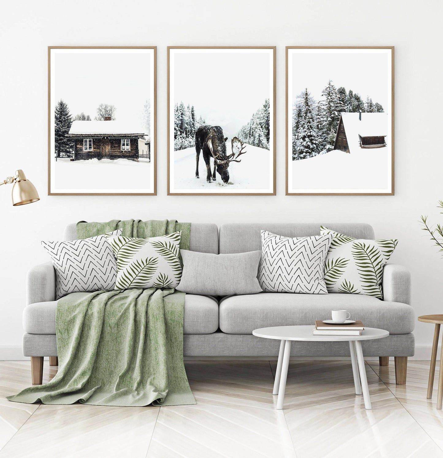 Moose Winter Forest Set of 3 Digital Prints