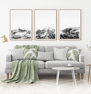 Mountain Landscape Black and White Wall Art Set of 3