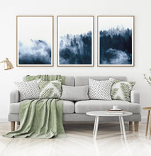 Load image into Gallery viewer, Misty Indigo Forest Landscape Set of 3 Digital Scenery

