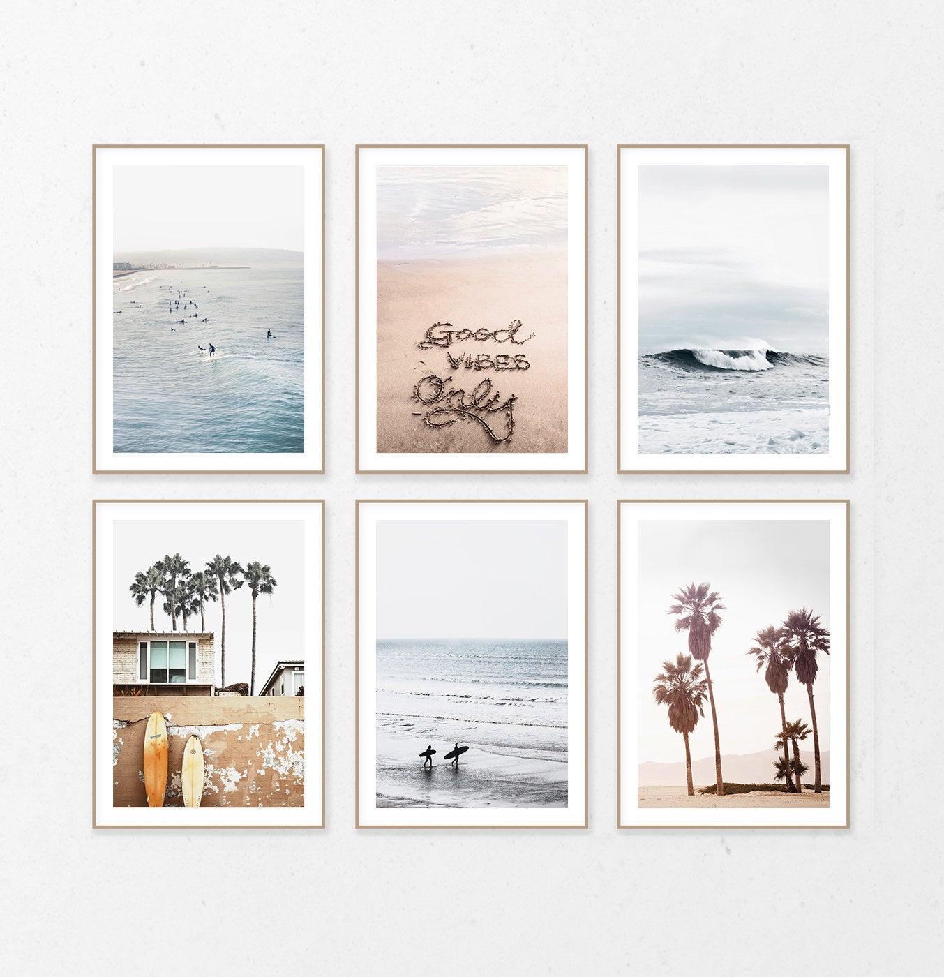 Ocean Surfing Decor 6 Piece Wall Art