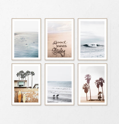 Ocean Surfing Decor 6 Piece Wall Art