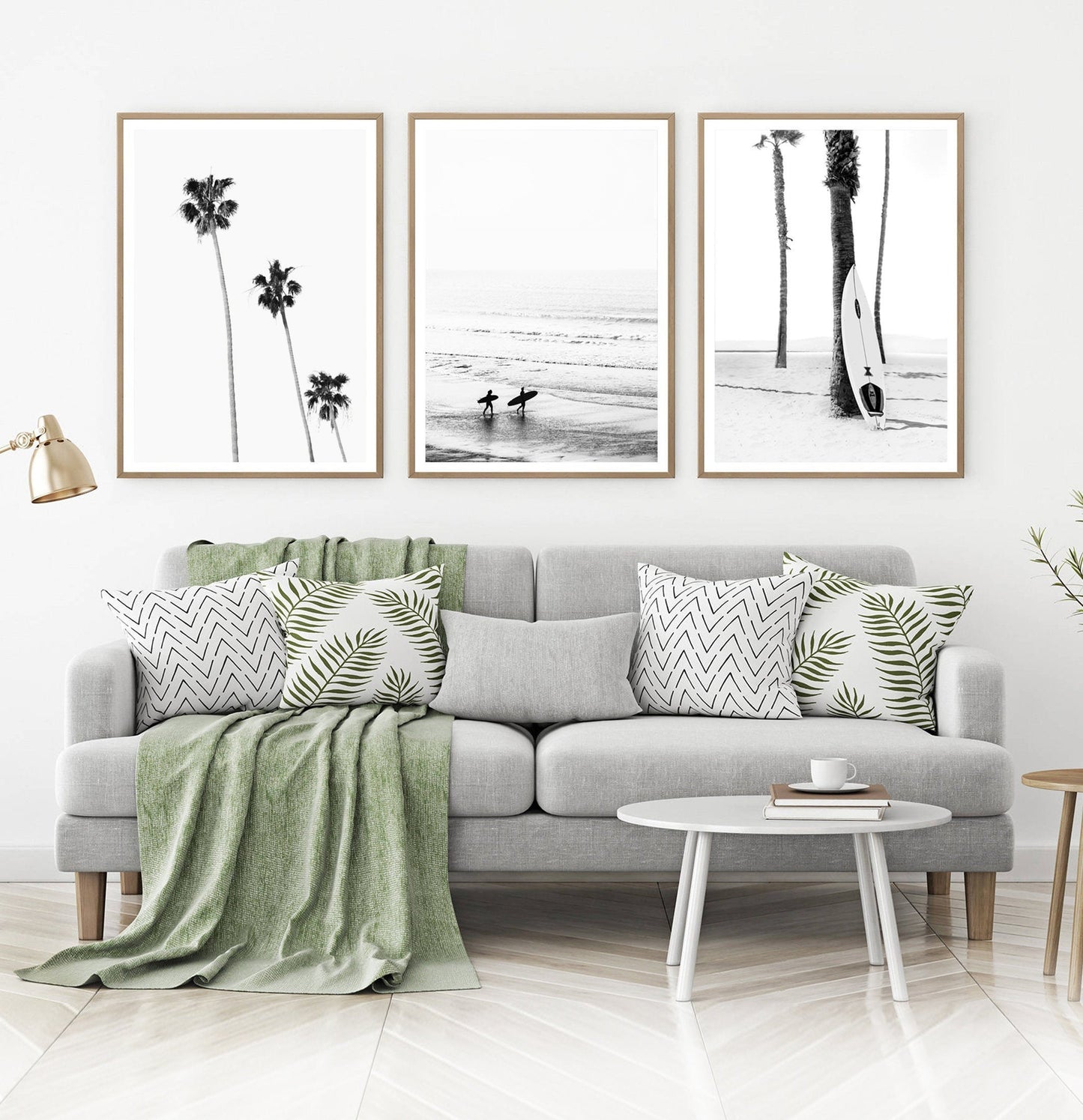 Black and White Surfing Wall Art Set of 3 Prints