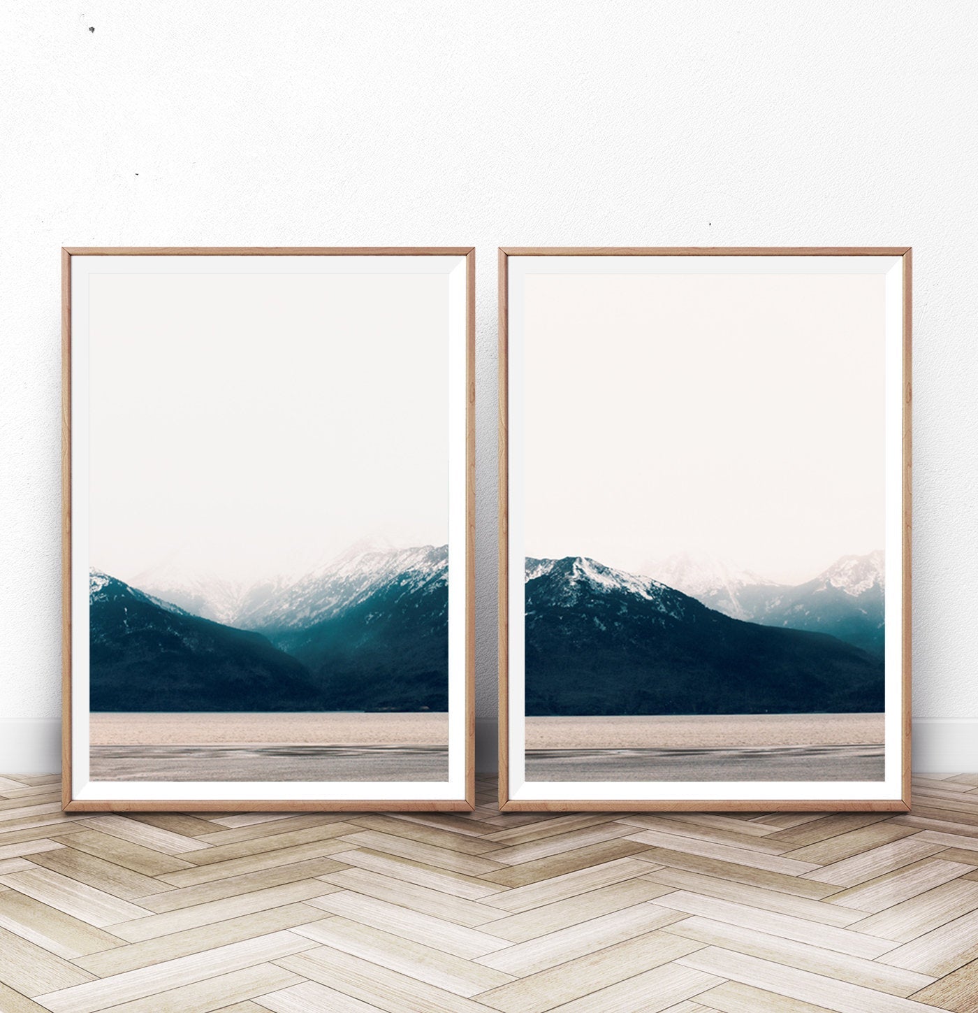 Modern Mountain Wall Art Scandinavian Print Set of 2