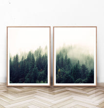 Load image into Gallery viewer, Mountain Forest Greenery Wall Art Set of 2 Prints
