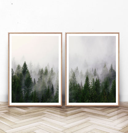 Pine Trees Forest Nature 2 Piece Wall Art
