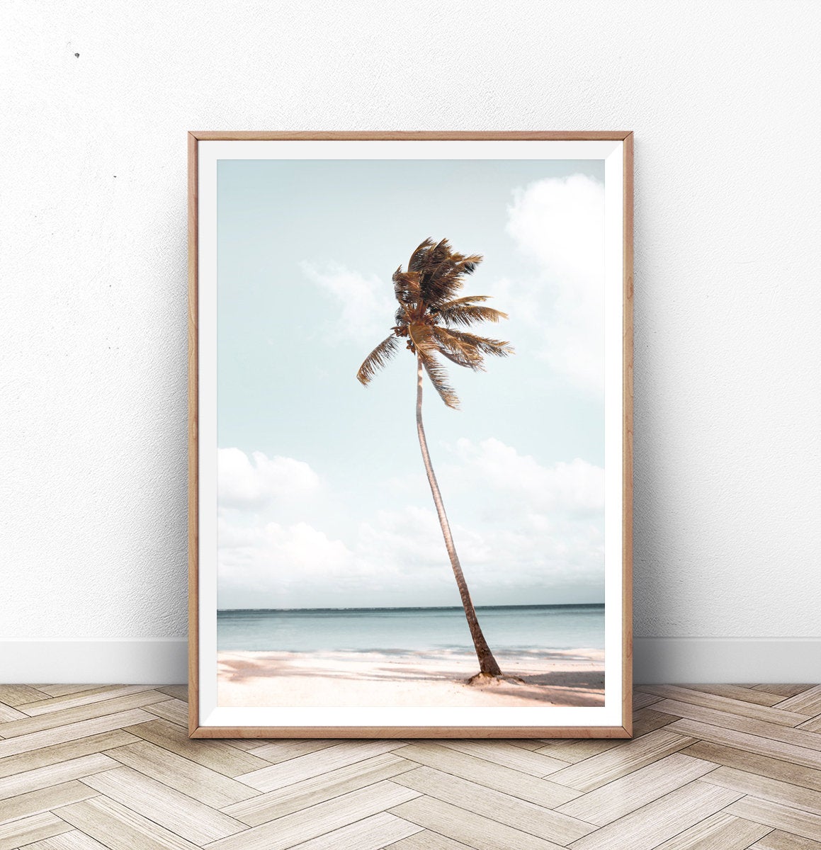 Hawaii Beach Coastal Palm Tree Wall Art