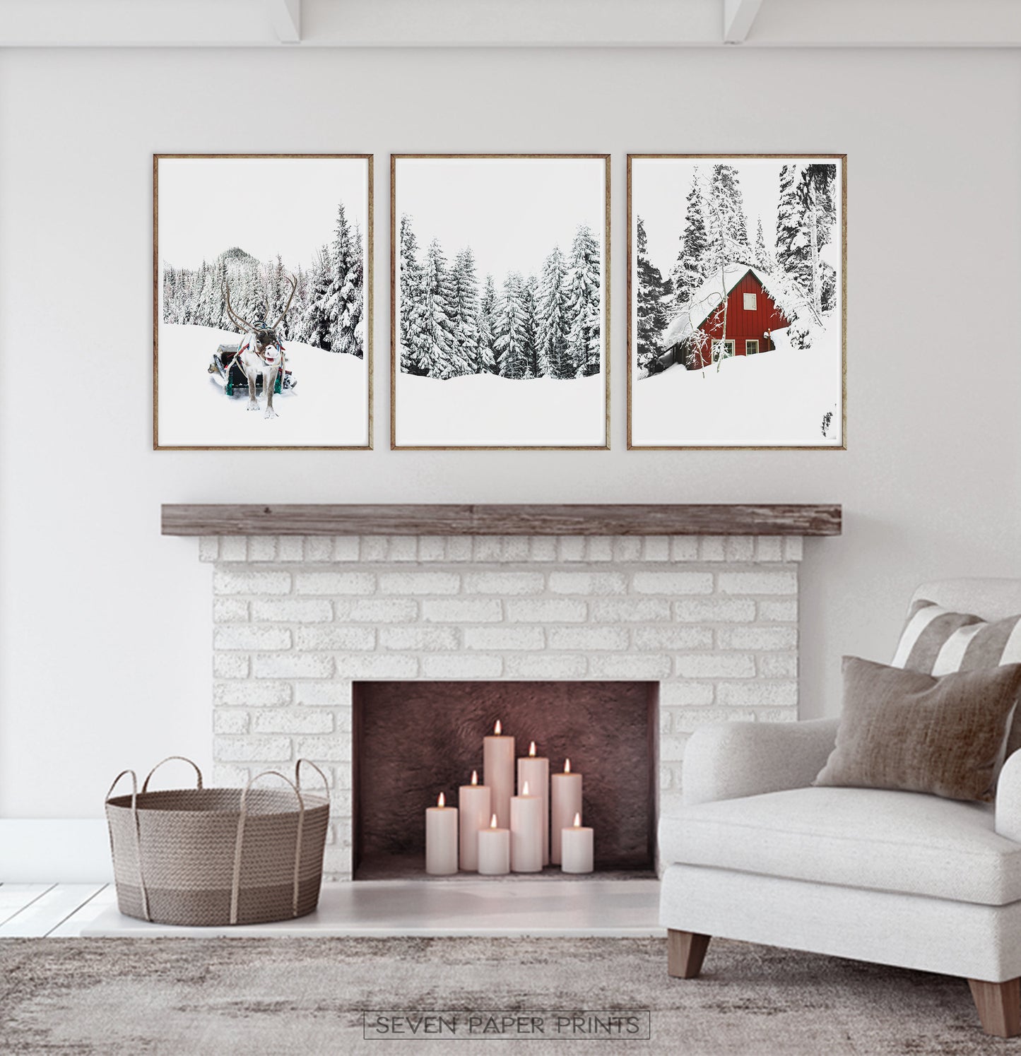 Christmas Decoration Gallery Set of 3 Piece Wall Art