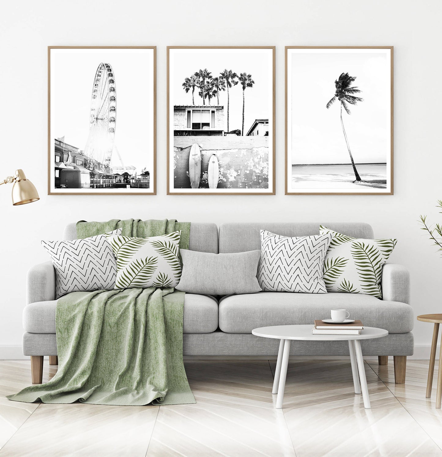 Black and White Coastal Set of 3 Prints