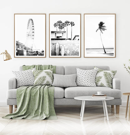 Black and White Coastal Set of 3 Prints