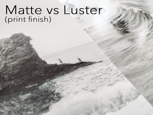 Matte finish vs Luster finish. Photo paper with soft highlights